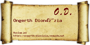 Ongerth Dionízia névjegykártya